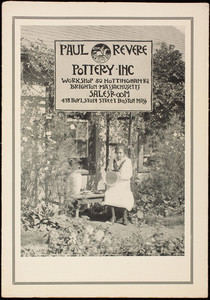 Paul Revere Pottery Inc., workshop 80 Nottingham Rd., Brighton, Mass; salesroom 478 Boylston Street, Boston, Mass.