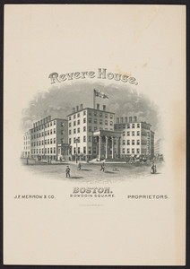 Menu for the Revere House, hotel, Bowdoin Square, Boston, Mass., undated