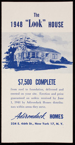 1948 Look House, $7,500 complete, Adirondack Homes, 224 East 46th Street, New York, New York, 1948