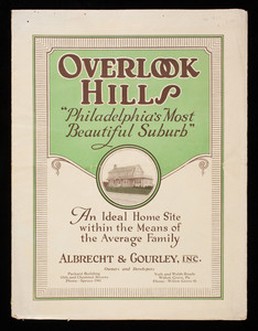 Overlook Hills, Philadelphia's most beautiful suburb, Albrecht & Gourley, Inc., Packard Building, 15th and Chestnut Streets, Philadelphia, Pennsylvania