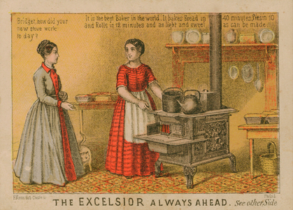 Trade card for The Excelsior Stove, Quincy, Illinois, undated