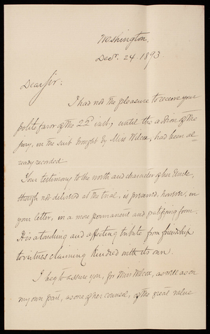 John Selden to Thomas Lincoln Casey, December 24, 1893
