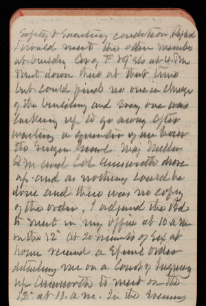 Thomas Lincoln Casey Notebook, May 1893-August 1893, 33, safety and sanitary condition