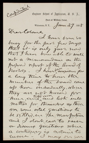 [William] R. King to Thomas Lincoln Casey, June 29, 1888