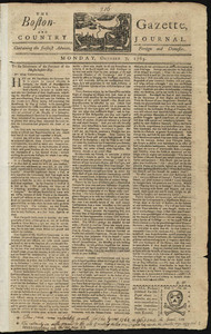 The Boston-Gazette, and Country Journal, 7 October 1765 (includes supplement)