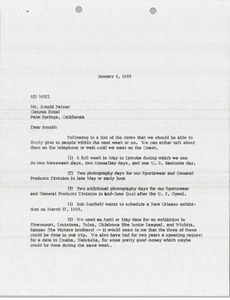 Letter from Mark H. McCormack to Arnold Palmer