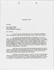 Letter from Mark H. McCormack to Maurie Luxford