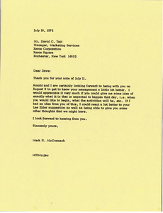 Letter from Mark H. McCormack to David C. Tait