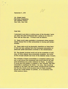 Letter from Mark H. McCormack to Robert Leach