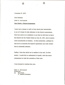 Memorandum from Mark H. McCormack to John Grierson