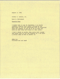 Memorandum from Mark H. McCormack to Arthur J. Lafave