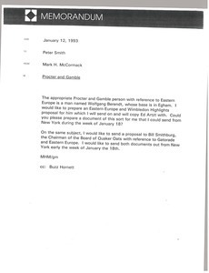 Memorandum from Mark H. McCormack to Peter Smith