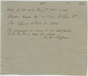 Letter from I. I. Simpson to Joseph Lyman