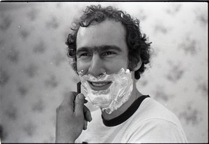 Richard Safft shaving, for an advertisement for Gillette razors