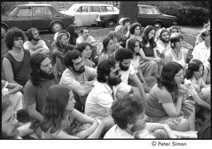 Ram Dass retreat at David McClelland's: group listening to Ram Dass