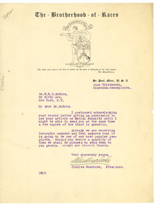 Letter from Charles Weschcke to W. E. B. Du Bois