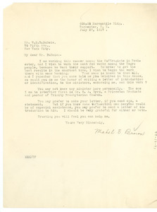 Letter from Mabel E. Brown to W.E.B. Du Bois