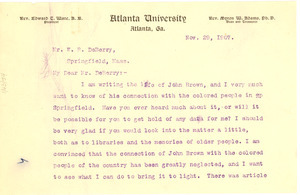 Letter from W. E. B. Du Bois to William N. DeBerry