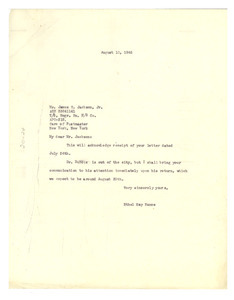 Letter from Ethel Ray Nance to James E. Jackson