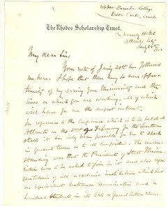Letter from the Rhodes Scholarship Trust to W. E. B. Du Bois - Digital ...