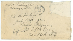 Letter from Alfred D. Blackburn to W. E. B. Du Bois and Joel E. Spingarn