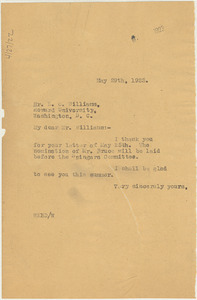 Letter from W. E. B. Du Bois to E. C. Williams