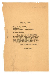 Letter from Crisis to Mrs. E. H. Davis