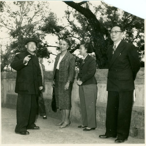 Shirley Graham Du Bois with three Chinese dignitaries