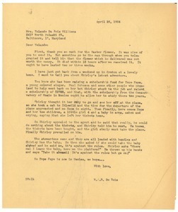 Letter from W. E. B. Du Bois to Yolande Du Bois Williams