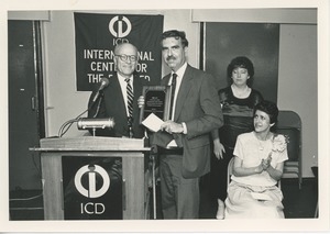 Jeremiah Milbank, Jr. presenting an award to Time, inc.