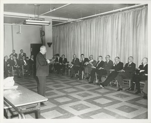 Dr. Kessler talking during a meeting of National Prosthetic Research Committee