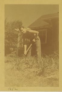 David Kahn gardening at home