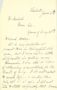 Letter From Dr. James Naismith to Dr. Luther Gulick, c. 1889-1890