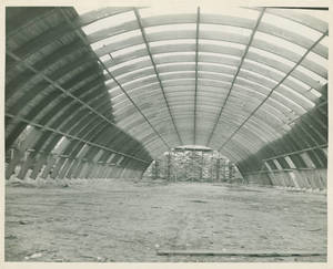The interior of the Memorial Field House during the Reconstruction at Springfield College, 1947