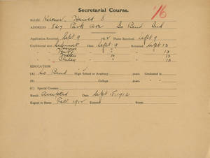 Harold Keltner application cover (class of 1915)