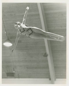 SC Diver near hanging light, ca. 1978