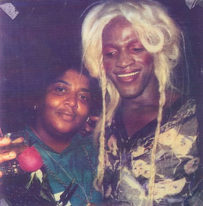 A Photograph of Marsha P. Johnson with Blonde Hair Posing with Her Sister Norma Johnson