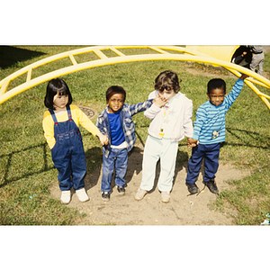 Young children at an outdoor playground