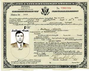 Antonio Santos naturalization certificate