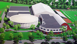 Aerial view drawing of Physical Education Complex & Wellness Center (2007)