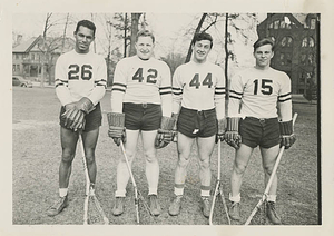 Four male lacrosse players (ca. 1942)