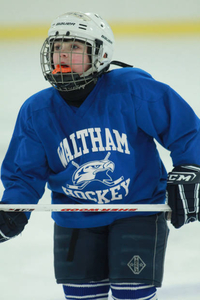 Cameron Daniel Erwin, #19 on Maple Leafs Waltham Youth Hockey In-House Mites Championship game, April 4, 2011, Maple Leafs vs. Rangers