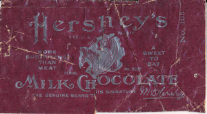 Hershey's wrapper from 1900s