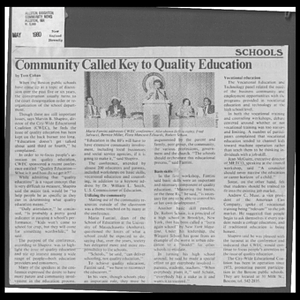 Community called key to quality education.