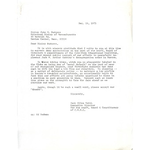 Letter, Bishop John M. Burgess, December 18, 1975.