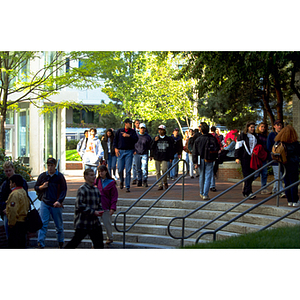 Students walk toward Curry Center