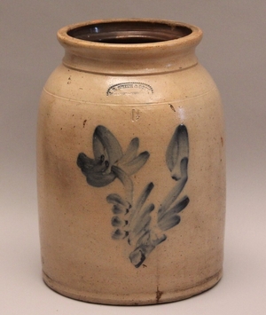 Salt glazed stoneware jar