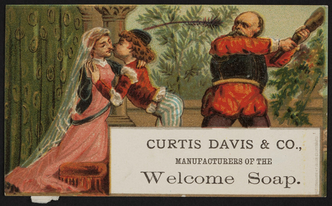 Trade card for Welcome Soap, Curtis Davis & Co., Boston, Mass., 1877