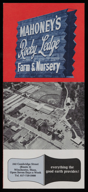 Mahoney's Rocky Ledge Farm & Nursery, 242 Cambridge St., Route 3, Winchester, Mass.