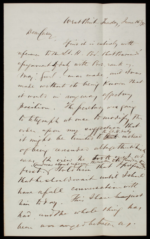 A. A. Humphreys to Thomas Lincoln Casey, June 15, 1875